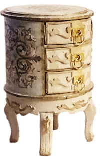 0121 Round chest of drawers 1:12