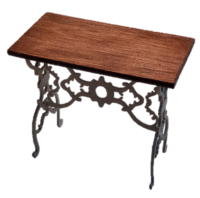 0157 Rustic table small with wooden top 1:12