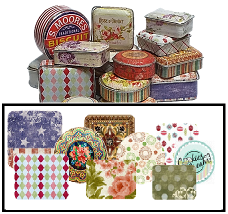 0127c Vintage tins 1:12