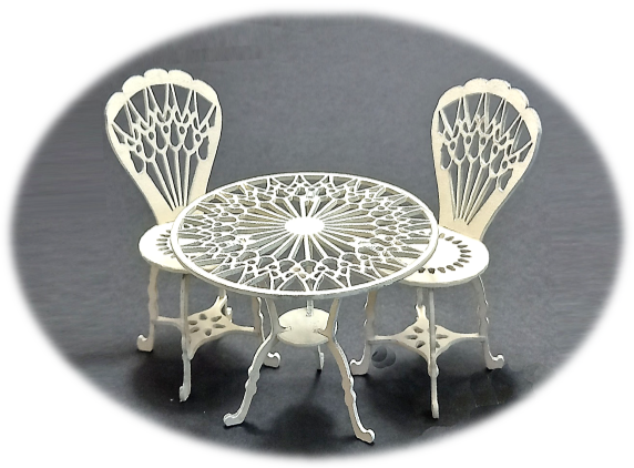 0168 Wrought iron patio set 1:12