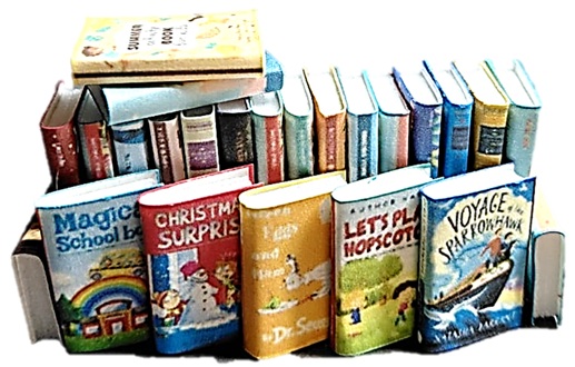 0246 Faux books children 1:12